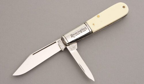 Remington Knives RB44W Barlow with Ivory Celluloid Scales handle material - Obverse Side - Item #KLC07579