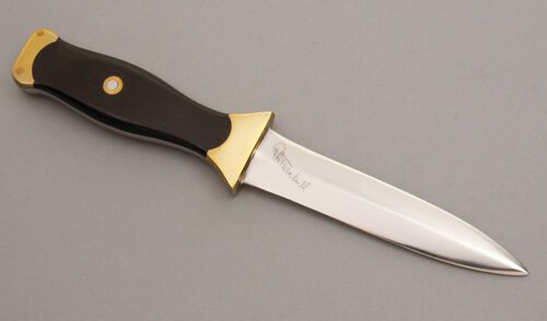 Ralph Turnbull Dagger with Ebony Wood Scales handle material - Obverse Side - Item #KLC07701
