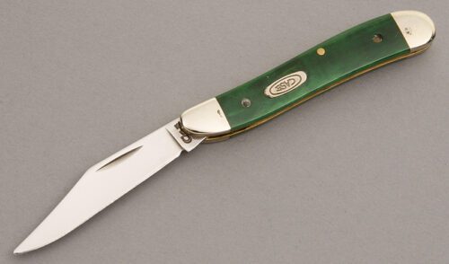 Case Cutlery 6120 Peanut with Smooth Green Bone handle material - Obverse Side - Item #KLC07751