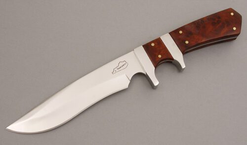 Jim Thompson Sub-Hilt Fighter with Amboyna Burl Wood Scales handle material - Obverse Side - Item #KLC08027