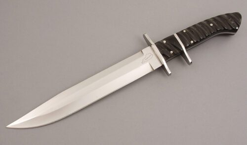 Jim Thompson Sub-Hilt Fighter with Impala Jigged Buffalo Horn handle material - Obverse Side - Item #KLC08033