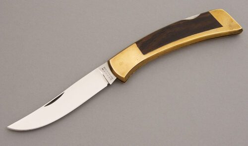 Gerber Knives Folding Sportsman II with Brass Frame handle material - Obverse Side - Item #KLC08040