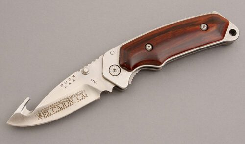 Buck Knives 276 Alpha Hunter Folder with Rosewood handle material - Obverse Side - Item #KLC08041