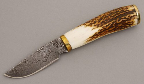 John Young Small Hunter with Elk Horn Handle handle material - Obverse Side - Item #KLC08051