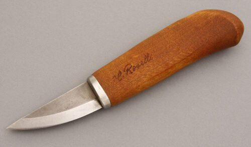 H. Roselli Knives Bear Claw with Birch Wood Handle handle material - Obverse Side - Item #KLC08077