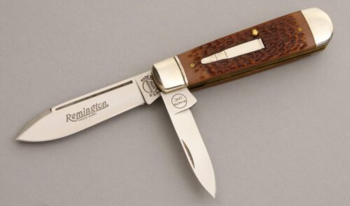 Remington Knives R-103 Ranch Hand with Jigged Delrin handle material - Obverse Side - Item #KLC08116