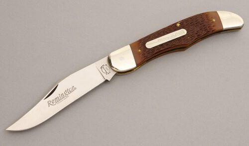 Remington Knives 1990 A.T.A. Commemorative with Jigged Delrin handle material - Obverse Side - Item #KLC08119