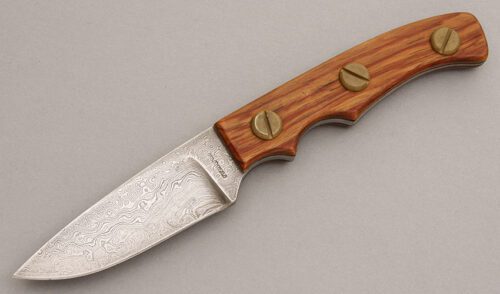 Klotzli Knives Small Hunter with Exotic Wood Scales handle material - Obverse Side - Item #KLC08126