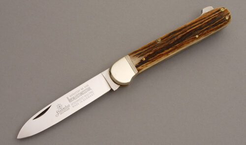 Hubertus Knives Lockback with Stag handle material - Obverse Side - Item #KLC08129