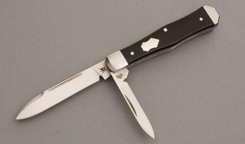 Case Cutlery Coffin Jack with Ebony Wood handle material - Obverse Side - Item #KLC08133