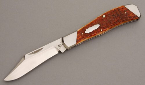 Case Cutlery Tony Bose Arkansas Hunter with Antique Jigged Bone handle material - Obverse Side - Item #KLC08144
