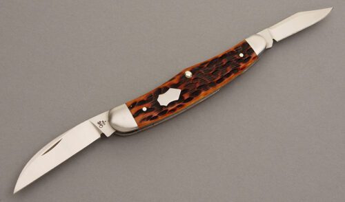 Case Cutlery Tony Bose Norfolk Half Whitler with Jigged Chestnut Bone handle material - Obverse Side - Item #KLC08146