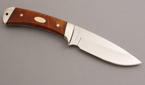 Hiro Knives Hunter with Chinese Quince Wood handle material - Obverse Side - Item #KLC08165