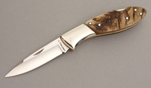 Jim Thompson Lockback with Sheep Horn handle material - Obverse Side - Item #KLC08176