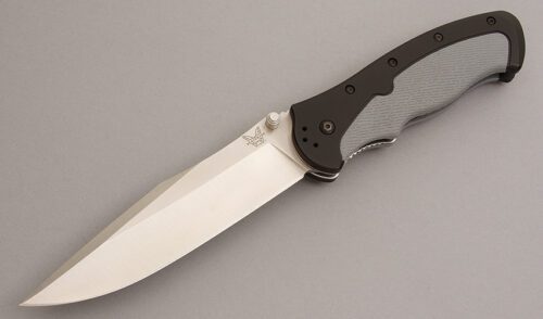 Benchmade Knives 10100 LFK Linerlock with Aluminum & Santoprene handle material - Obverse Side - Item #KLC08181