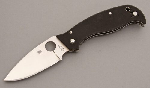 Spyderco Knives C140GP SuperLeaf Pin with Black G-10 handle material - Obverse Side - Item #KLC08192
