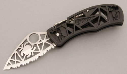 Spyderco Knives C35SBK "Q" with Black FRN handle material - Obverse Side - Item #KLC08210
