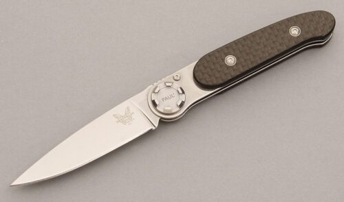Benchmade Knives 235 Paul Axial with Carbon Fiber Scales handle material - Obverse Side - Item #KLC08214