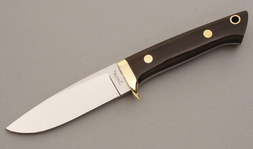 Valor Knives Ichiro Hattori Made Hunter with Cocobolo Wood handle material - Obverse Side - Item #KLC08226