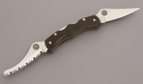 Spyderco Knives C39P&S Diad Jr. Lockback with Black Micarta handle material - Obverse Side - Item #KLC08230