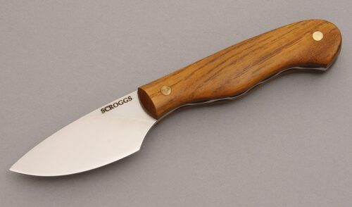 James Scroggs Small Hunter with Osage Orange Wood Scales handle material - Obverse Side - Item #KLC08231