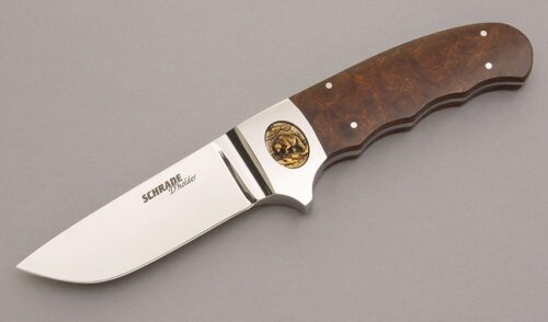Schrade/D'Holder Grizzly Hunter with Desert Ironwood handle material - Obverse Side - Item #KLC08232
