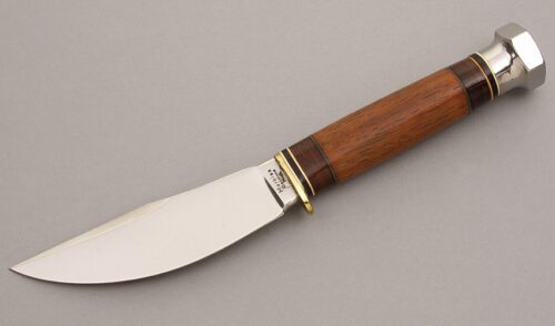 Marble's Knives Woodcraft with Teak Wood & Leather Handle handle material - Obverse Side - Item #KLC08237