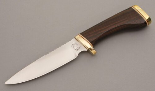 Edge Mark Knives Hunter with Macassar Ebony handle material - Obverse Side - Item #KLC08242