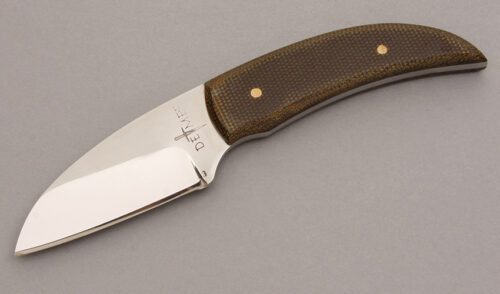 Philip Detmer Small Wharncliffe with Green Micarta Scales handle material - Obverse Side - Item #KLC08262