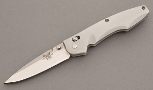 Benchmade Knives Model 771 Osborne Axis Lock with Silver Aluminum Frame handle material - Obverse Side - Item #KLC08265
