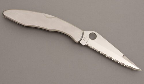 Spyderco Knives C07SL Left Hand Police Model with Stainless Handles handle material - Obverse Side - Item #KLC08269