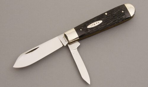 Ka-Bar Knives Two Blade Jack with Black Delrin handle material - Obverse Side - Item #KLC08277