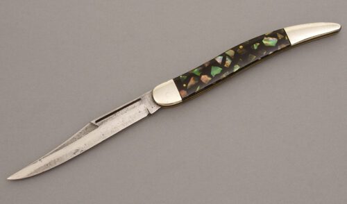 Manhattan Cutlery Toothpick with Celluloid handle material - Obverse Side - Item #KLC08278