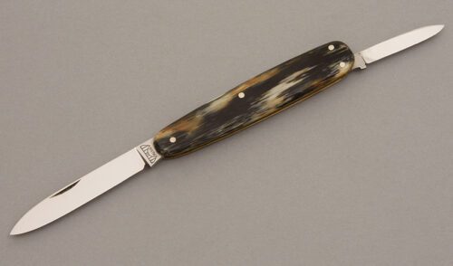Bruckmann Knives 3 Blade Lobster with Cattle Horn Celluloid handle material - Obverse Side - Item #KLC08282