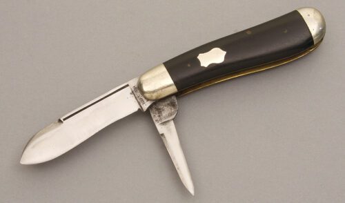 Napanoch Knife Co. 2 Blade Jack with Ebony Wood Scales handle material - Obverse Side - Item #KLC08285