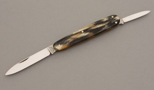 Bruckmann Knives 3 Blade Lobster with Cattle Horn Celluloid handle material - Obverse Side - Item #KLC08287