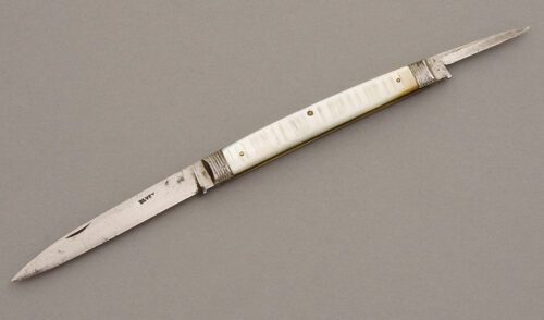 Elvey Gents Folder with Mother of Pearl Scales handle material - Obverse Side - Item #KLC08291