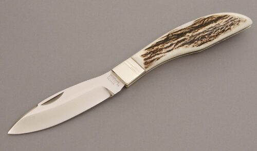 Grohmann Knives 300 Lockback Folder with Stag Handle Scales handle material - Obverse Side - Item #KLC08303