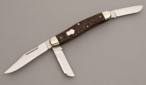 Remington Knives R3553 Stockman with Jigged Bone handle material - Obverse Side - Item #KLC08309