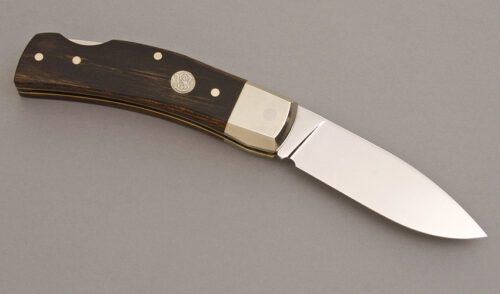 Smith & Wesson 6060 Blackie Collins Lockback with Wessonwood handle material - Obverse Side - Item #KLC08313