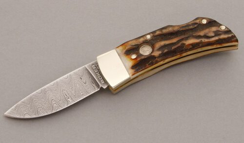 Boker Knives Gents Lockback with Stag Scales handle material - Obverse Side - Item #KLC08315