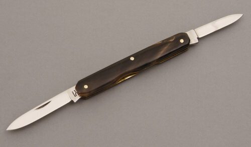 Unknown Maker Gents Pen Knife with Cattle Horn Handle Scales handle material - Obverse Side - Item #KLC08326