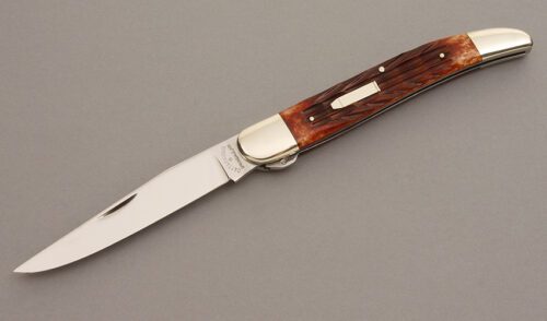A.G. Russell K.C.C. First Folding Hunter with Jigged Bone handle material - Obverse Side - Item #KLC08332