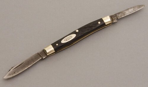 Case Cutlery 6233 Pen Knife with Jigged Delrin handle material - Obverse Side - Item #KLC08336