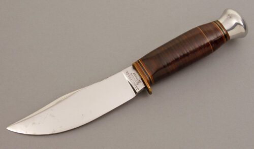 Adolph Blaich/J.S. Holler Hunter with Stacked Leather handle material - Obverse Side - Item #KLC08351