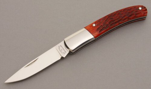 Cattaraugus Knives CM-17 Mediterranen Barlow with Brown Jigged Bone handle material - Obverse Side - Item #KLC08352