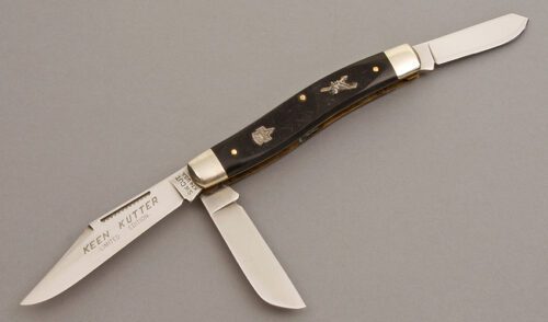 Schrade Walden Spirit of St. Louis Stockman with Sawcut Delrin Handle Scales handle material - Obverse Side - Item #KLC08354