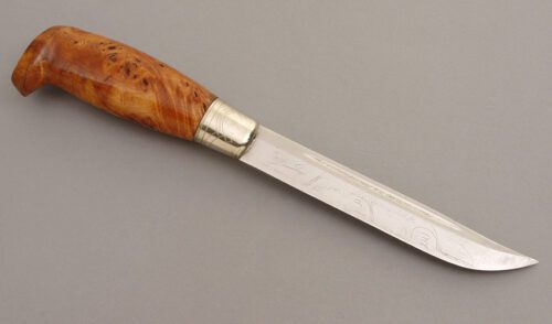 Marttiini Knives Lynx with Birch Wood Handle handle material - Obverse Side - Item #KLC08367