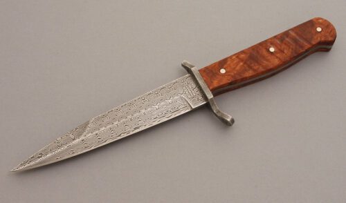 Boker Knives WW1 Trench Knife with Amboyna Burl Wood handle material - Obverse Side - Item #KLC08369