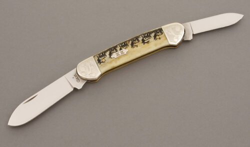 Case Cutlery 62131 Two Blade Canoe with Smooth Bone Scales handle material - Obverse Side - Item #KLC08394